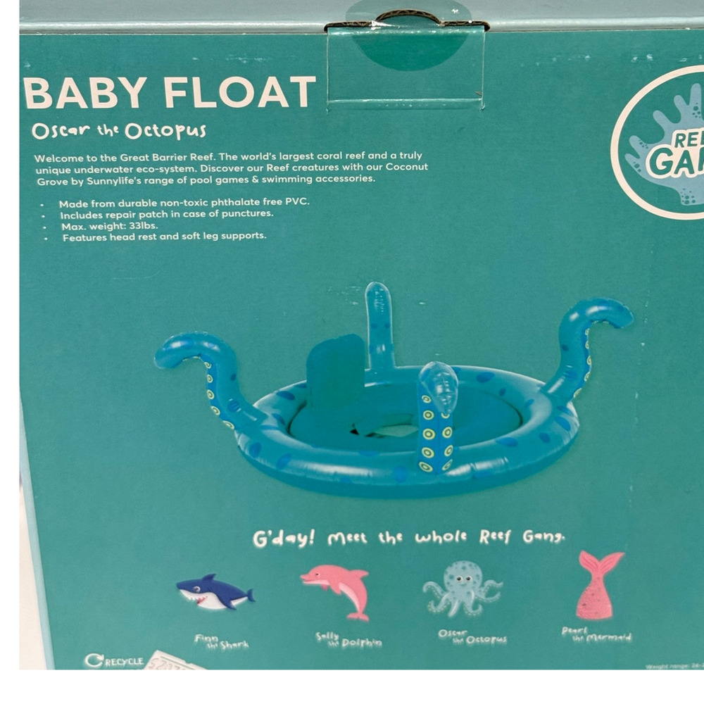 Coconut Grove by Sunnylife-Unisex Baby Inflatable Pool Float Toy - Octopus- NEW - Picture 6 of 6